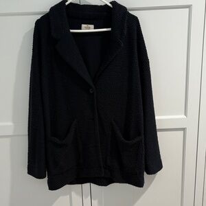 Marine Layer | Birdseye Cardigan Blazer Coat | Women’s size Large | Black